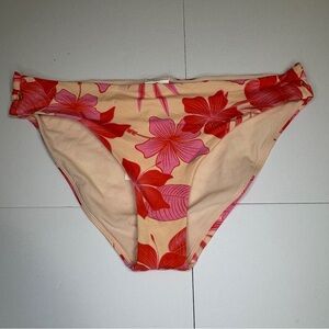 Roxy Beach Classics Strap Hipster Bikini Bottoms XL Floral Print NWT